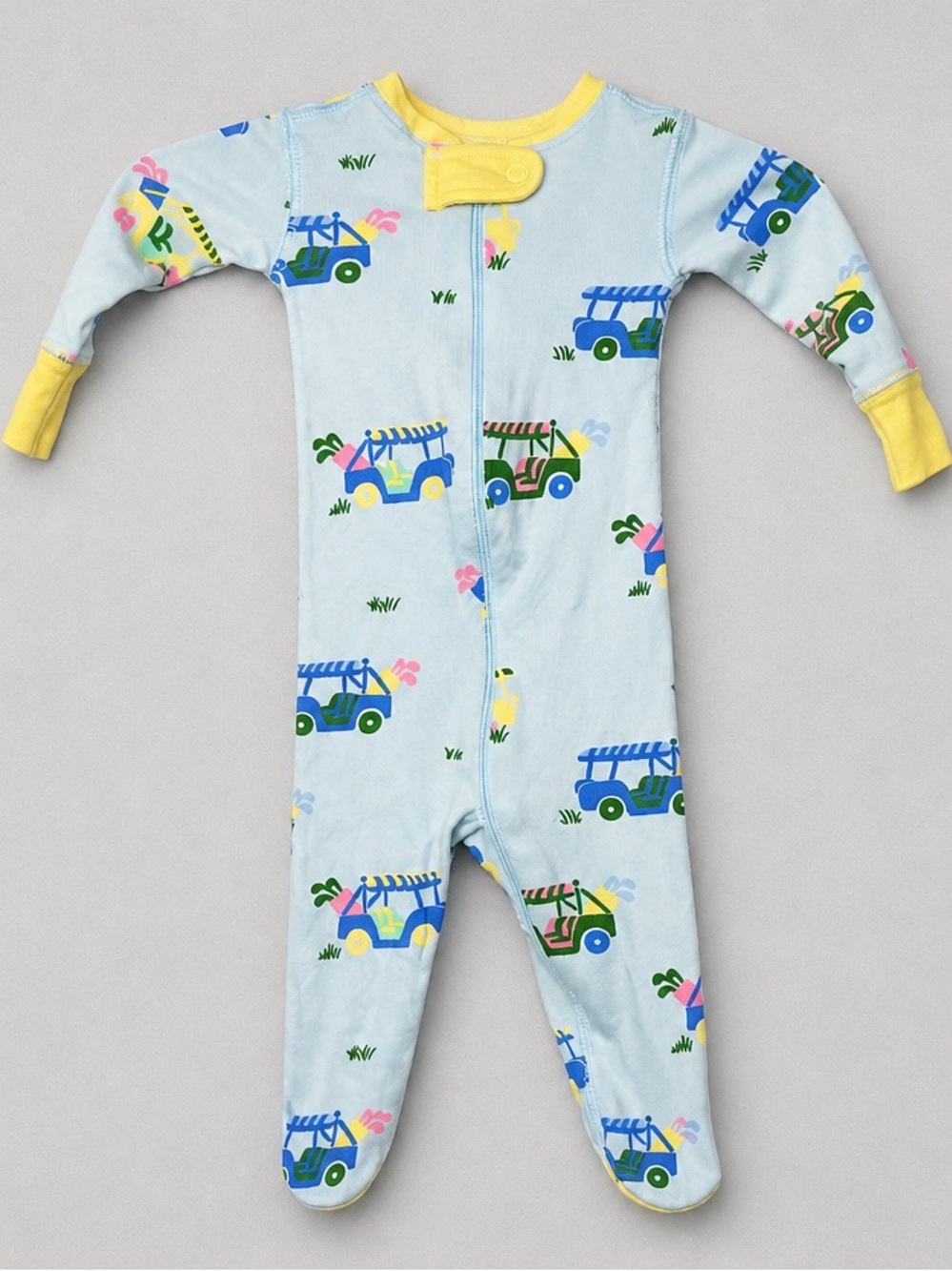 The Beaufort Bonnet Company blue Noelle’s Night Night golf print footed sleeper